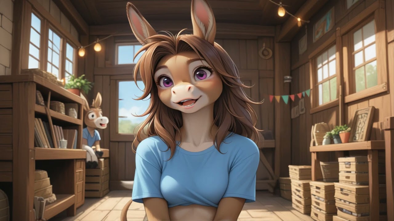 Girls In Anthro Furry Donkey Transformation - Animal TF 1