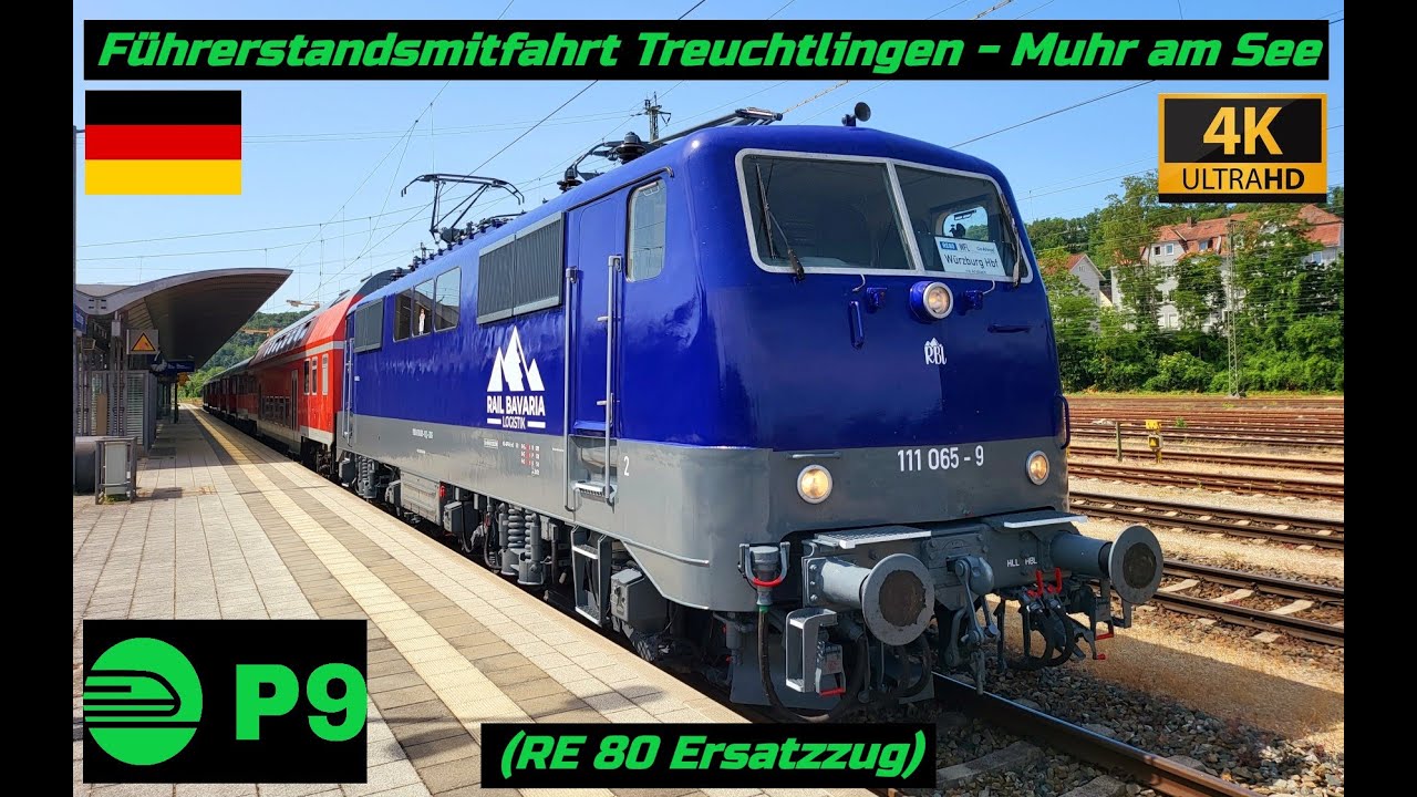 Führerstandsmitfahrt Treuchtlingen - Muhr am See (RE 80 Ersatzzug)