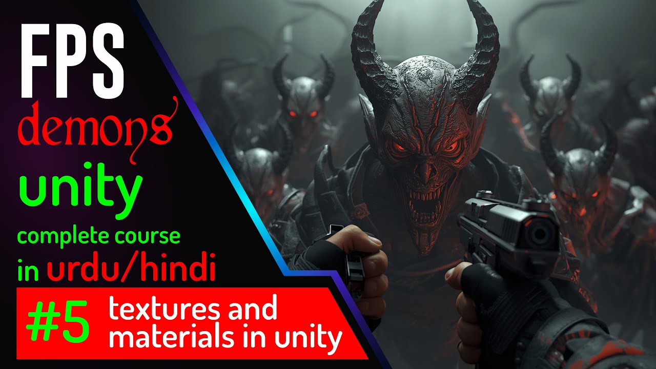 Textures and materials unity #5 | FPS Demons Game Course in Unity (Urdu/Hindi)