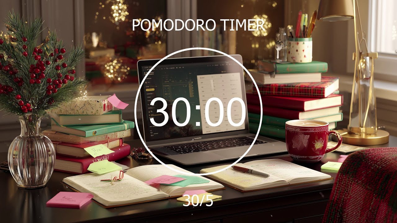 December Vibes ☕ Time to Focus ❄ Pomodoro Timer (30/5) + Christmas Lofi