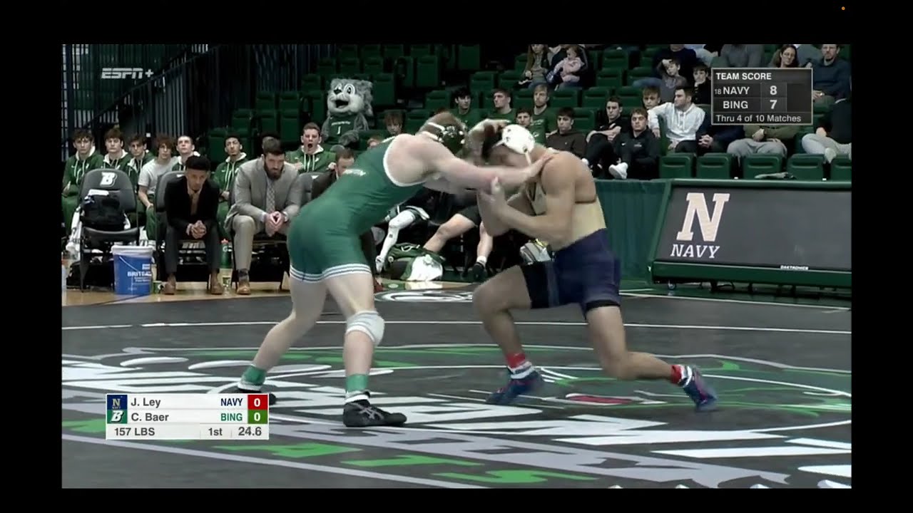 157lbs Jonathan Ley (Navy) vs Carter Baer (BInghamton)