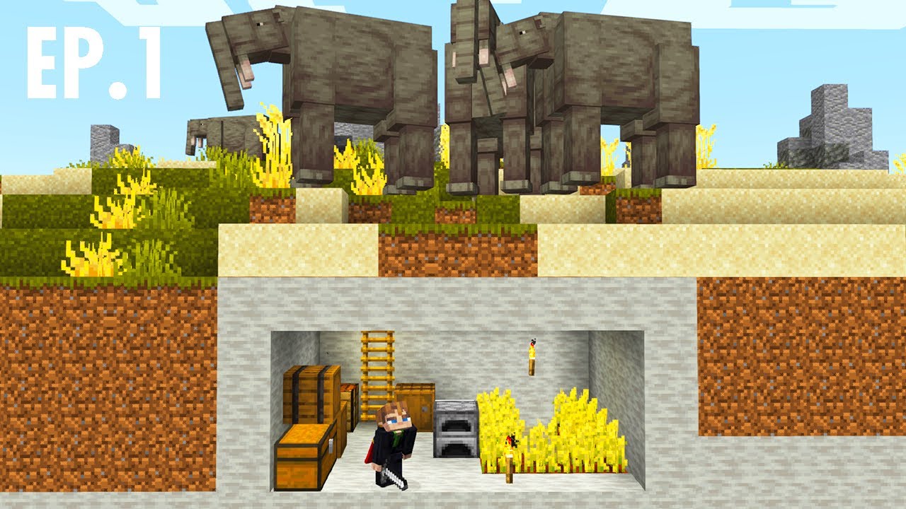 Trying to survive the Cenozoic in Minecraft