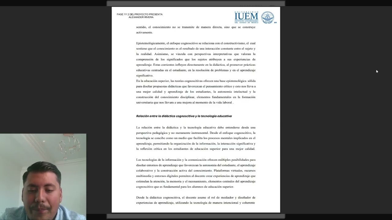 TRABAJO EN TEORÍAS CONGNOSCITIVAS DEL APRENDIZAJE FASE 1 Y 2