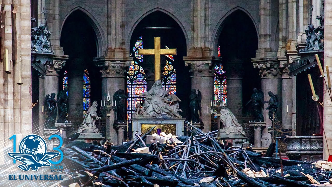 Así quedó por dentro Notre Dame tras incendio