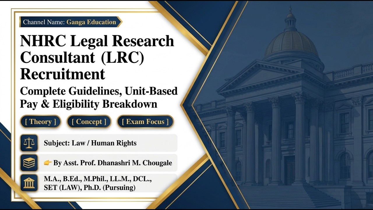 NHRC Recruitment 2026 | Legal Research Consultant (Young Professionals) | Up to ₹75k Salary