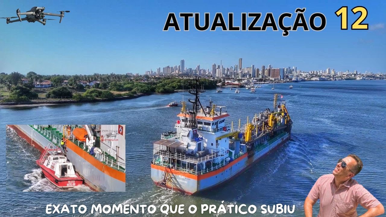 Atualização 12 - Engorda da Praia de Ponta Negra - DRAGA VOLTA PARA O PORTO PARA ABASTECER