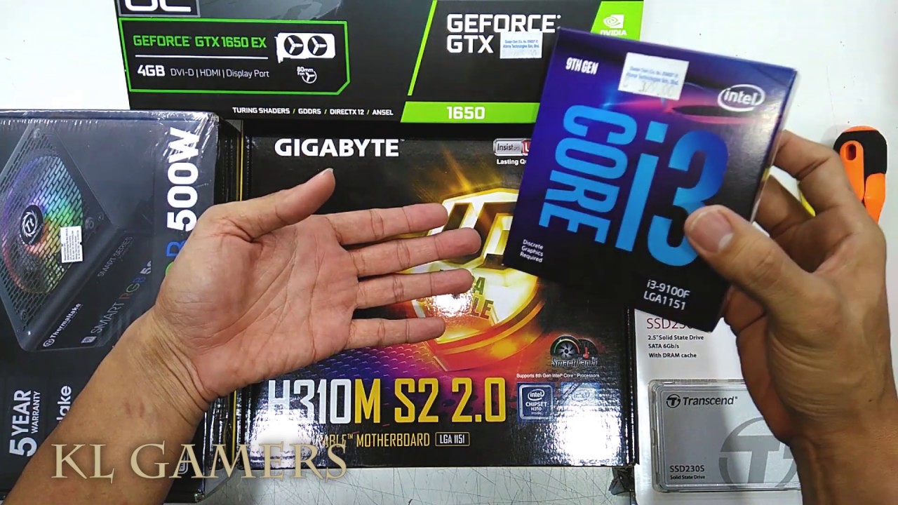 intel Core i3 9100F GIGABYTE H310M S2 2.0 Transend 256GB GTX 1650 Gaming RIG 2019