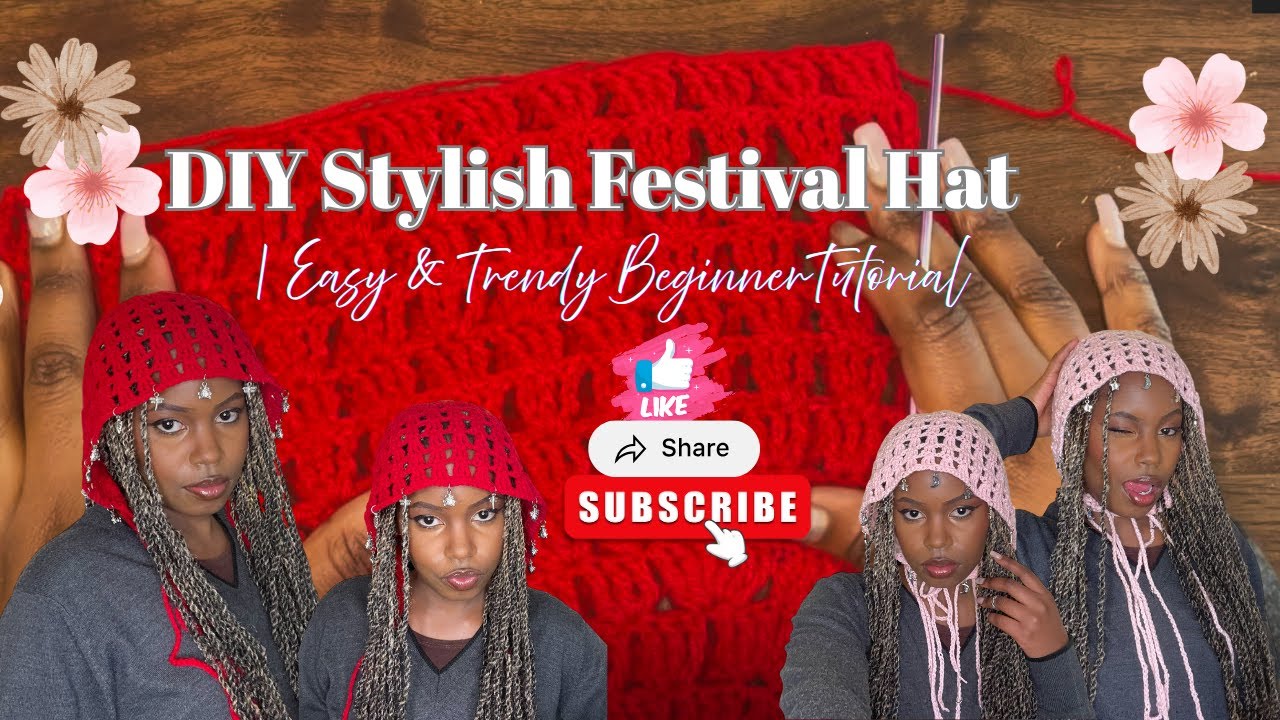 🧶DIY Stylish Festival Hat | Easy & Trendy Beginner Tutorial