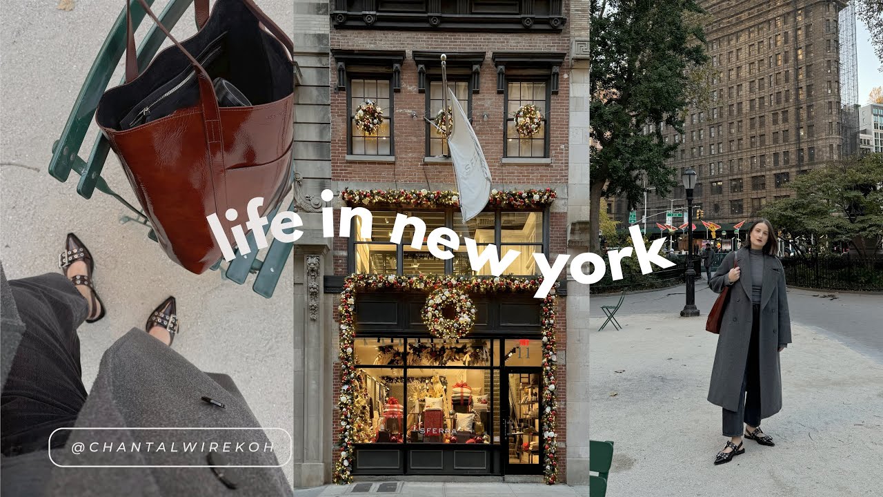 nyc vlog 🍁 holiday decor shopping, madison square park & the friends experience