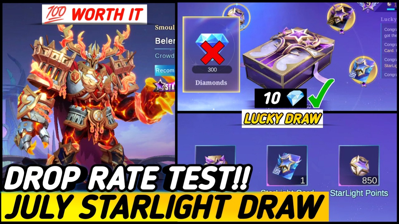 10 💎 DRAW?! JULY STARLIGHT LUCKY BOX DROP RATE!! BALERICK SL SKIN 2026! - MLBB