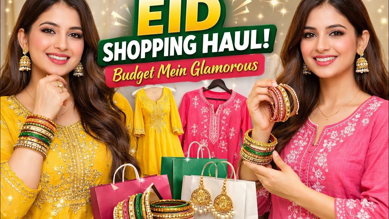 Eid shopping Haul Budget mein Glamorous 🫣✅💅 #shopping #eid #vlog #haul #browsefeatures #fypage 