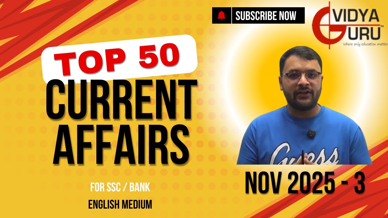 November 2025 in english #currentaffairs for All Govt Exams! #ssccgl #cds  #sbipo Part - 3
