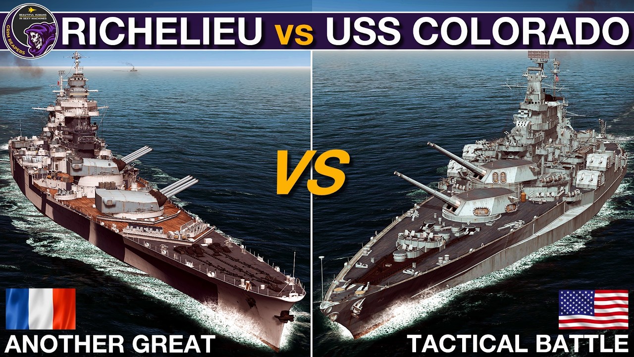 Richelieu vs USS Colorado: Can US Heavyweight Destroy France's Fast Battleship? | War On The Sea