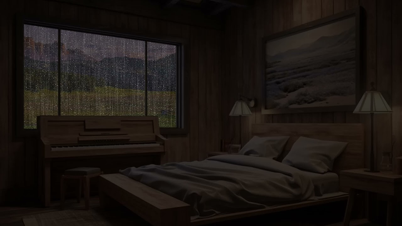 Cozy Room with Relaxing Rain Sounds - a Restful Atmosphere for Deep Sleep and Stress Reduction