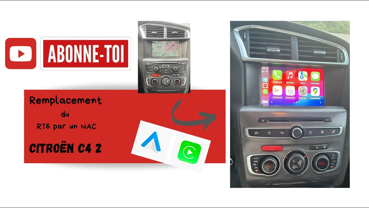 Changement Autoradio Android Auto / Apple Car Play - Montage NAC Citroën C4 2 / DS4