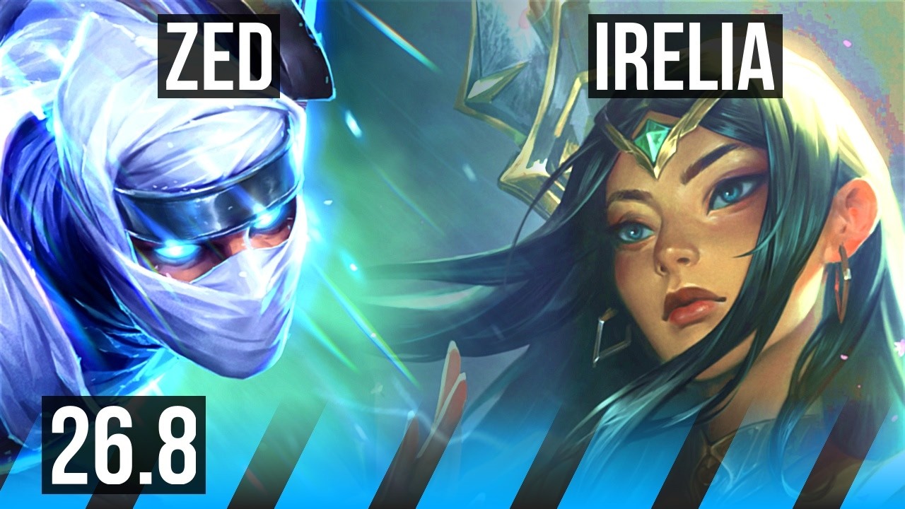 ZED vs IRELIA (MID) | Good KDA: 24/1/7, 56K damage | EUW Grandmaster | 26.8
