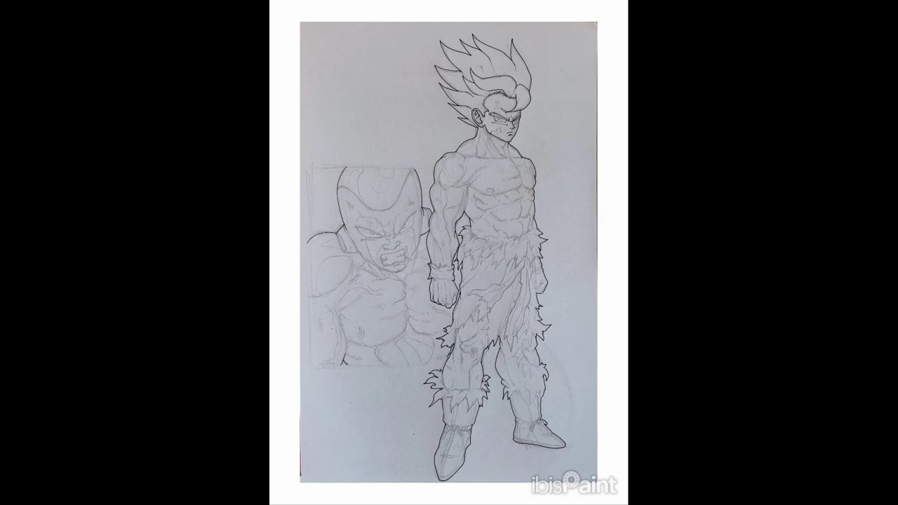 How to draw Goku |Goku vs freezer step by step  tutorial #anime#drawing #goku #fypシ #dbz #banku 