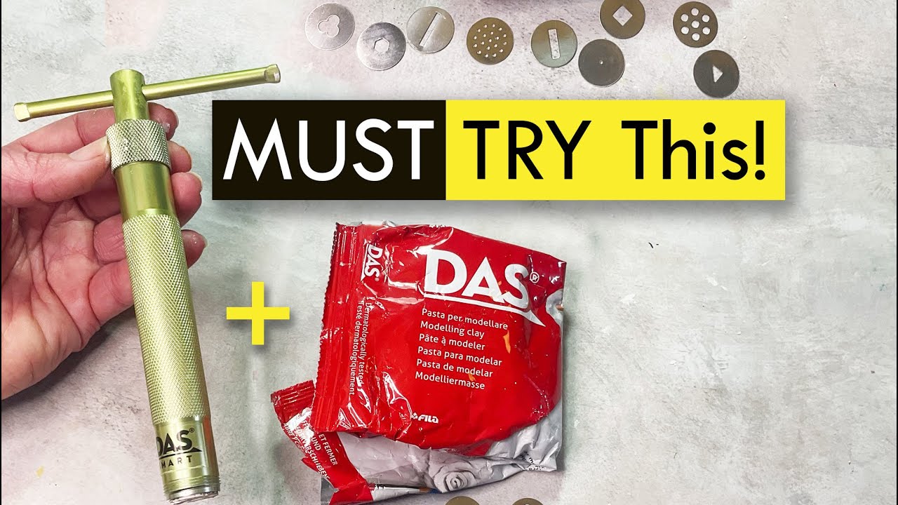 Clay Extruder with AIR DRY CLAY Tips for Easier Extruding (polymer or air-dry)