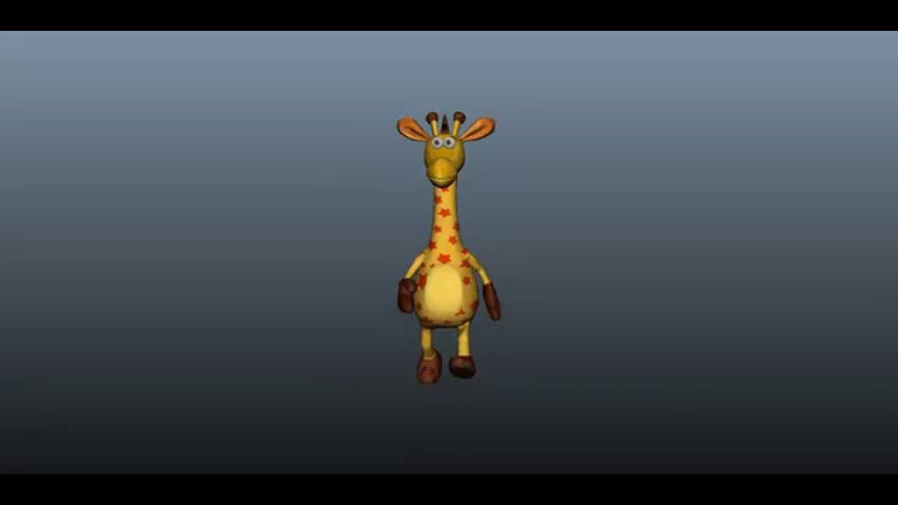 3D Giraffe Walk Cycle - MAYA - HD