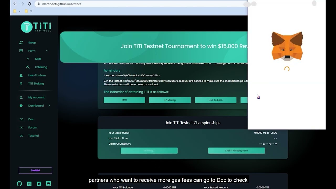 TiTi Testnet:How to get testnet tokens