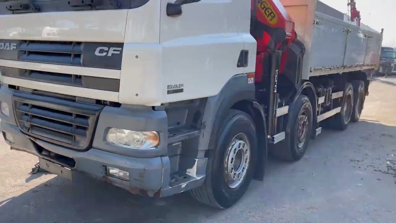 MJC - 2005 - DAF CF 85.430 8x4 TIPPER + CRANE PALFINGER PK 29002 (5x) - RADIO - MANUAL ZF - BE TRUCK