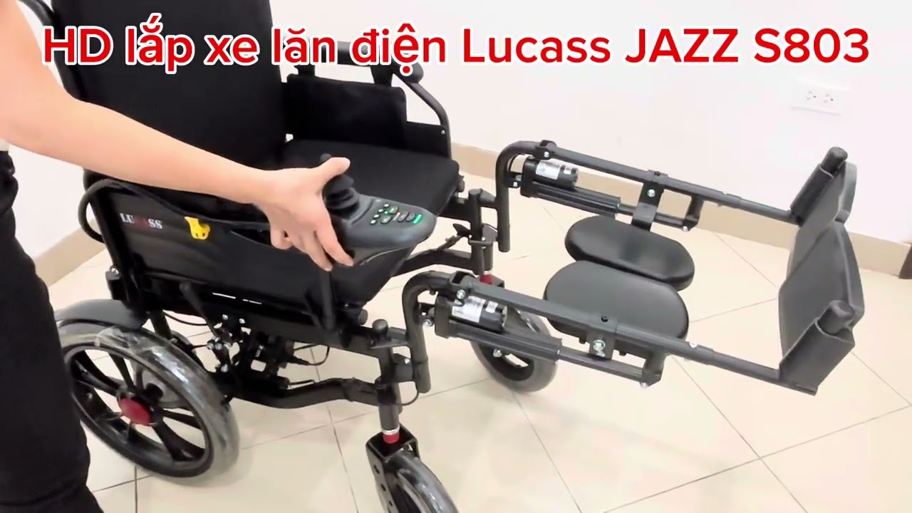Cách lắp xe lăn điện Lucass JAZZ S803. Liên hệ 0914102381