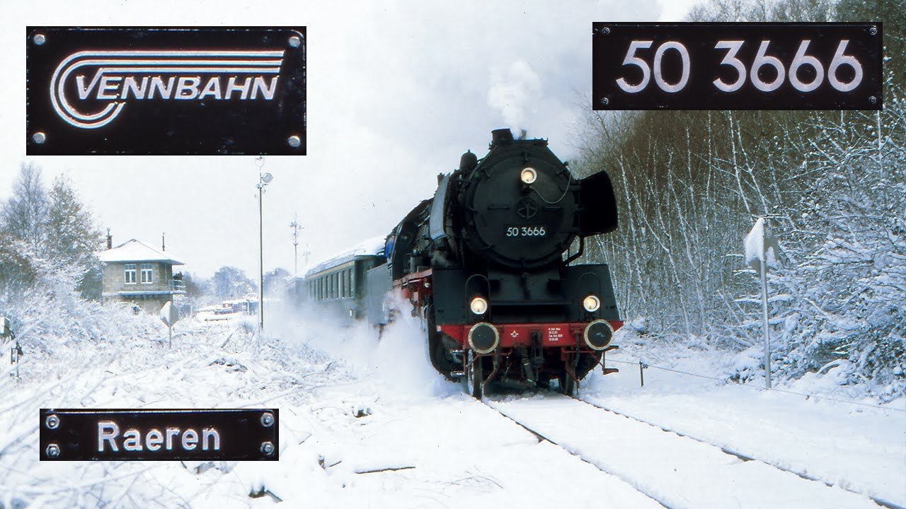 Vennbahn 50 3666 @ Raeren in wintertime