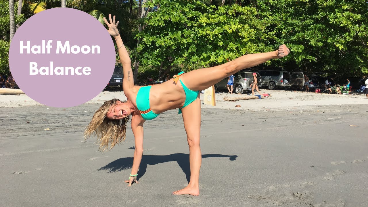 Tutorial for half moon balance {ardha chandrasana} balancing posture 