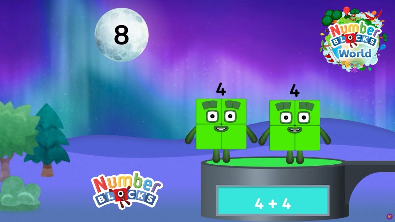 Увлекательное обучение для детей | Сложение с Numberblocks World | Веселая игра с числом 8