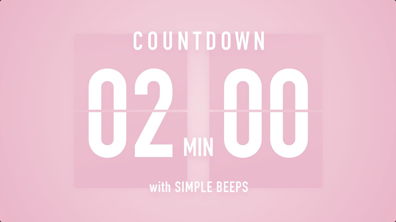 2 Minute Countdown Timer 🌸 Flip Clock with Simple Beeps 🔔