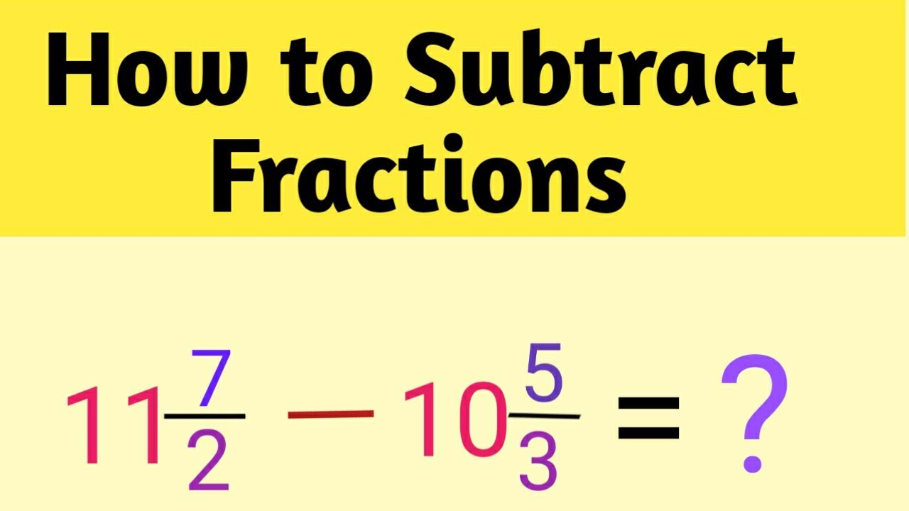 Subtraction of Fractions || Maths For Kids || Grade 5