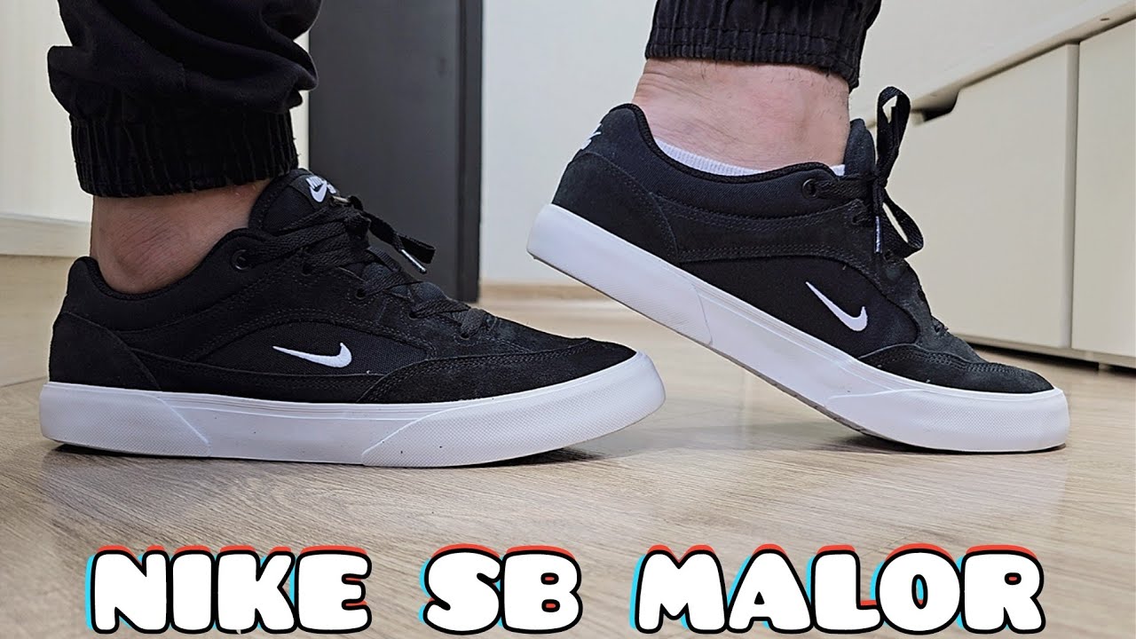 Review Do Tênis Nike SB Malor Preto e Branco | Demonstração No pé | On  Feet | Tênis Para o Skate