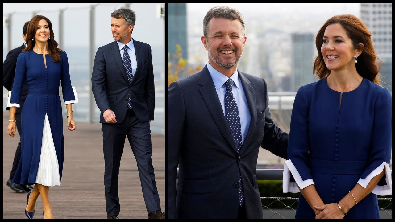 CROWN PRINCESS MARY OF DENMARK LOOKS STYLISH IN A NAVY MIDI DRESS AS SHE JOINS PRINCE FREDERIK