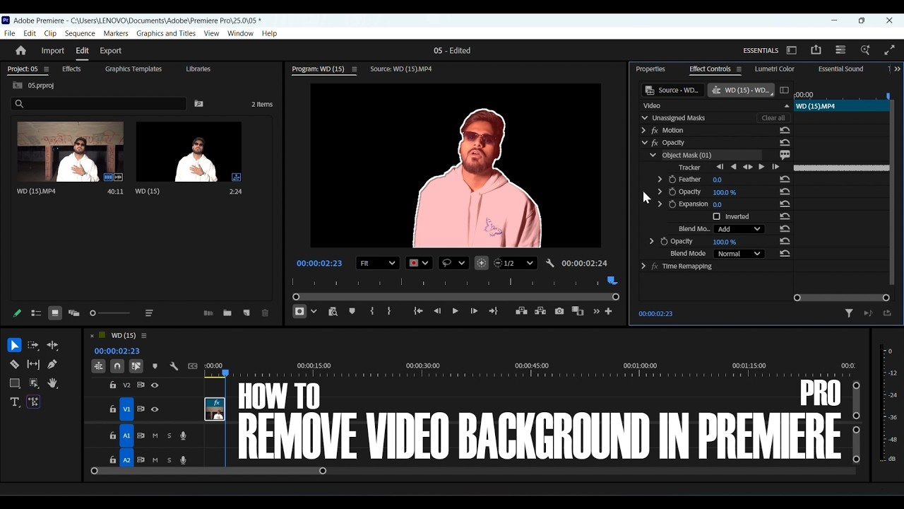 Remove video background in premiere pro