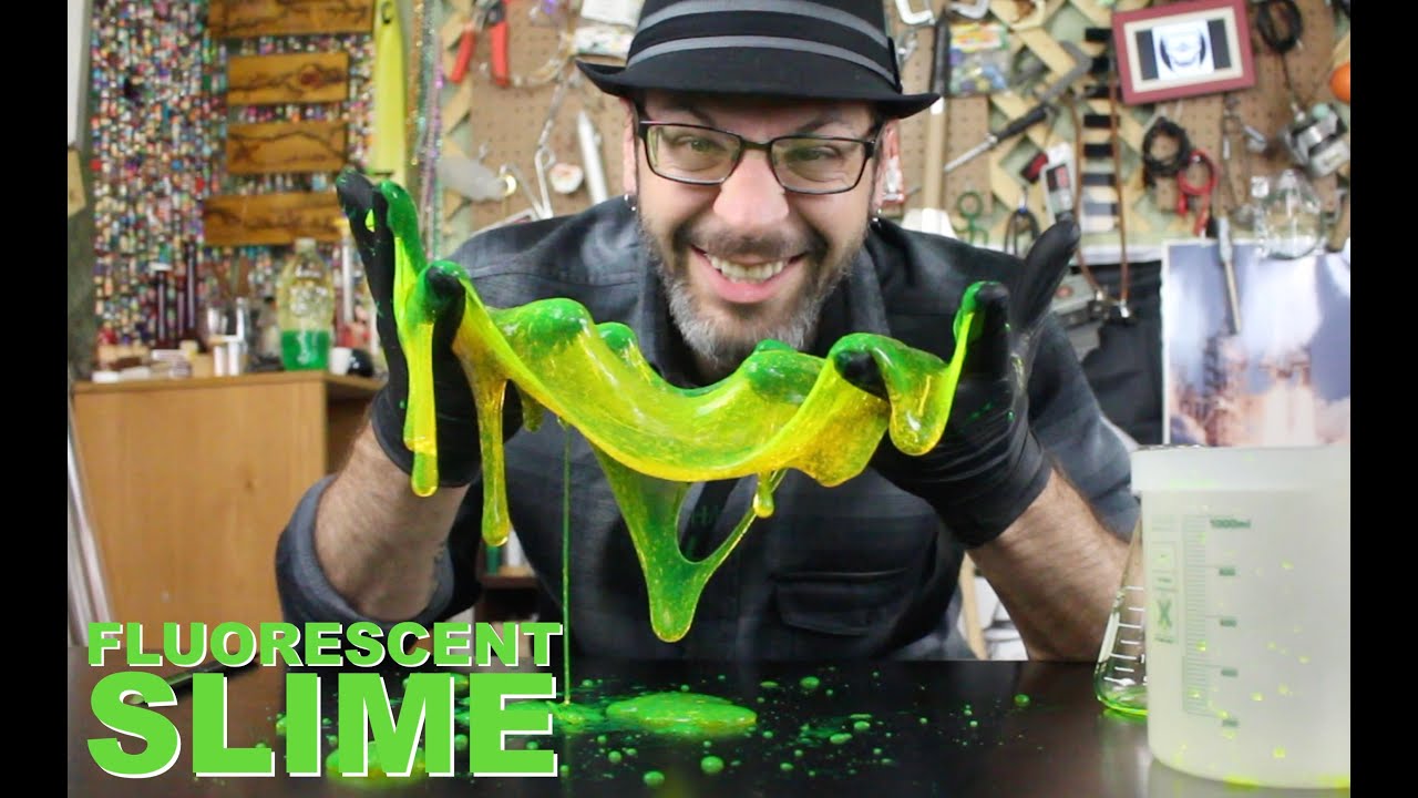FluoroSlime! A simple fluorescent slime recipe with polyvinyl alcohol, borax and fluorescein!