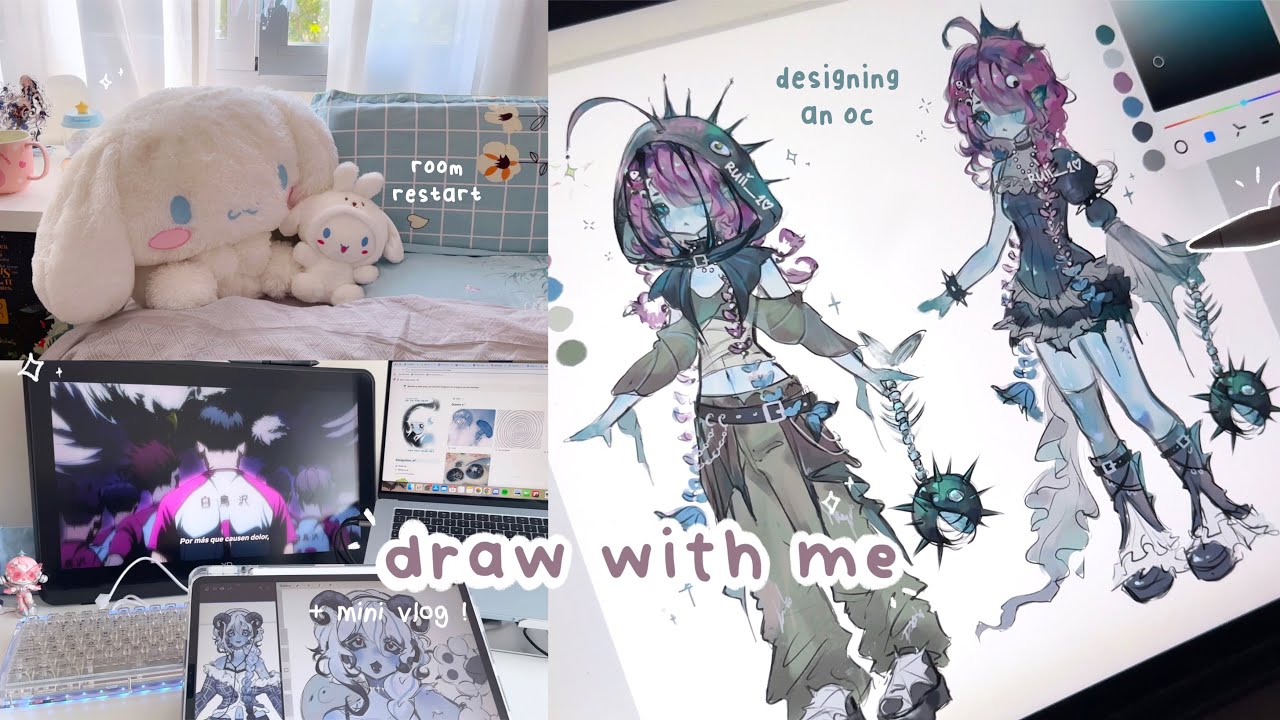 draw w/ me + life lately 🐠 my character design process