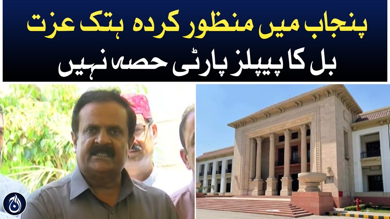 PPP is not part of the defamation bill passed in Punjab - Aaj News