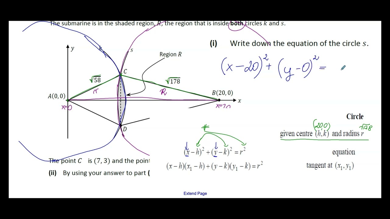 Leaving Cert Maths - Circle and Coordinate Geometry - 2025 Paper 2 Question 7