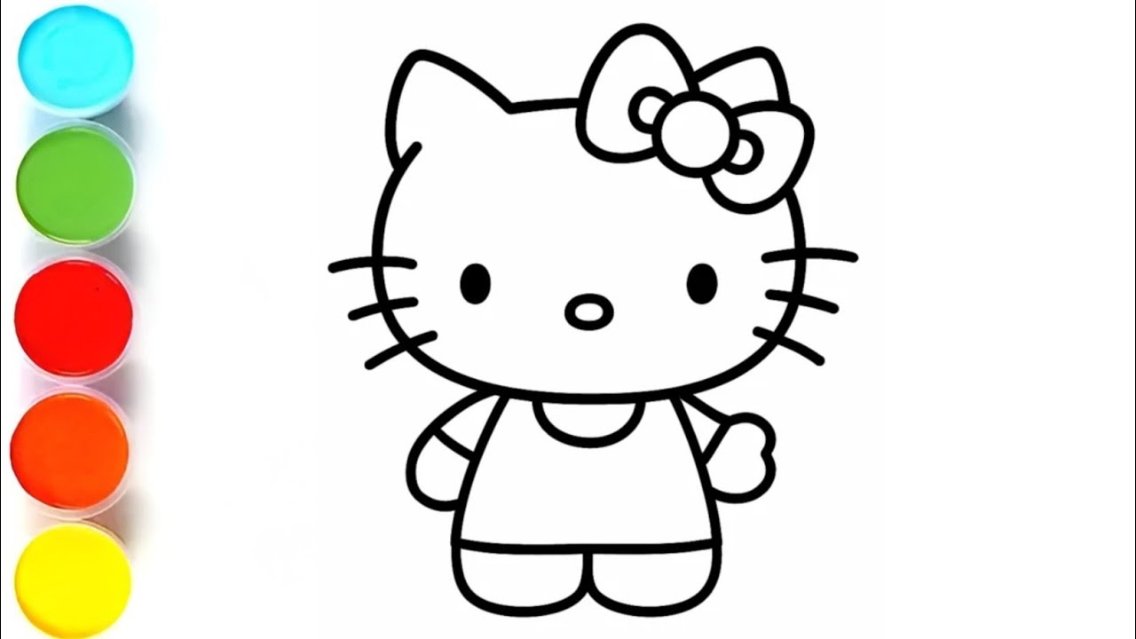 How to draw a hello kitty with heart step by step || hello kitty drawing || kids toodles