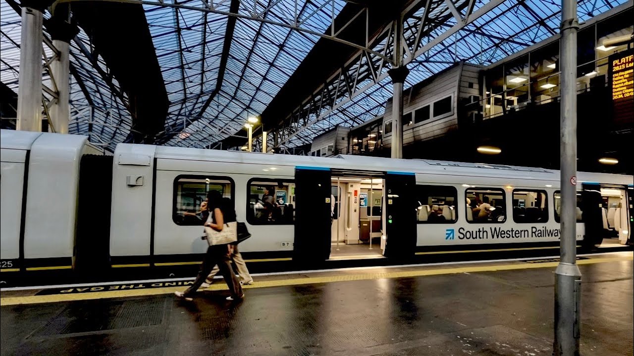 [4K] 🇬🇧 London Train Journey: Kingston to Liverpool Street via Waterloo South Western Railway & Tube