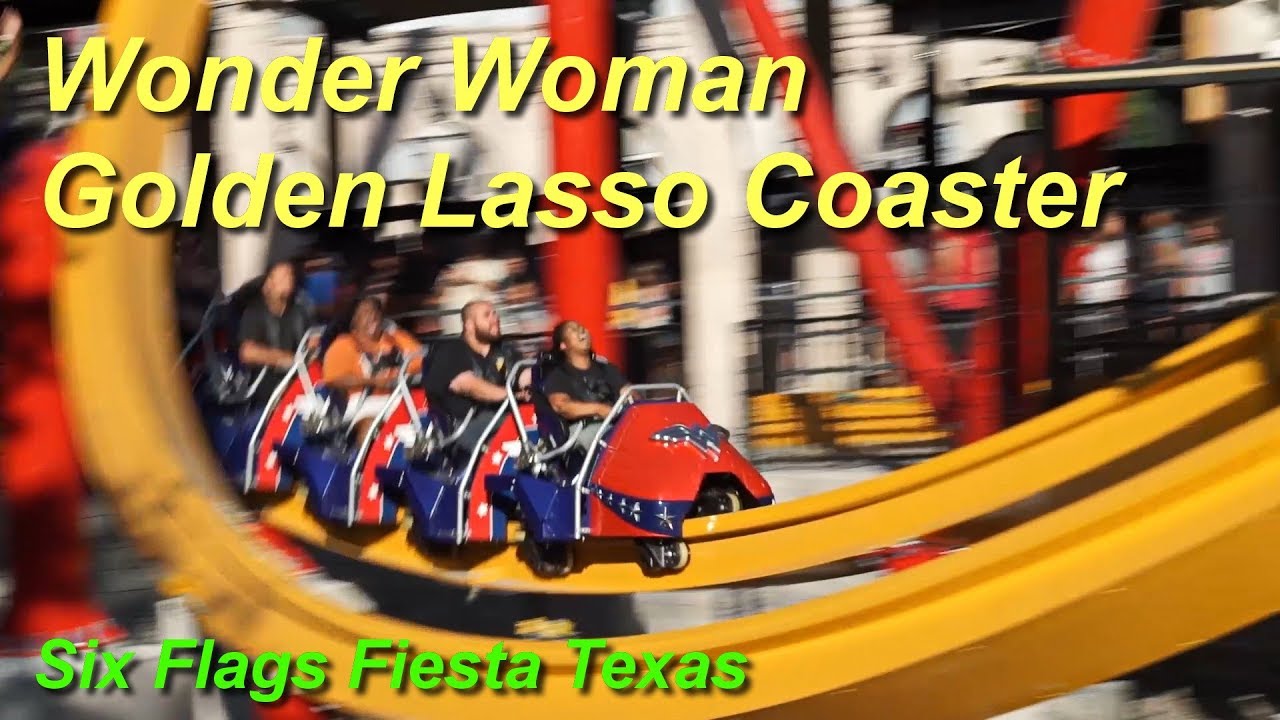 Wonder Woman Golden Lasso Coaster Off Ride HD Footage Six Flags Fiesta Texas