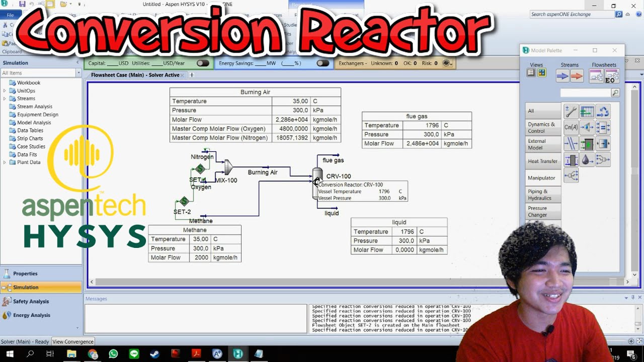 #13 Aspen Hysys : Conversion Reactor / Combustion of Methane / Set / BAHASA INDONESIA