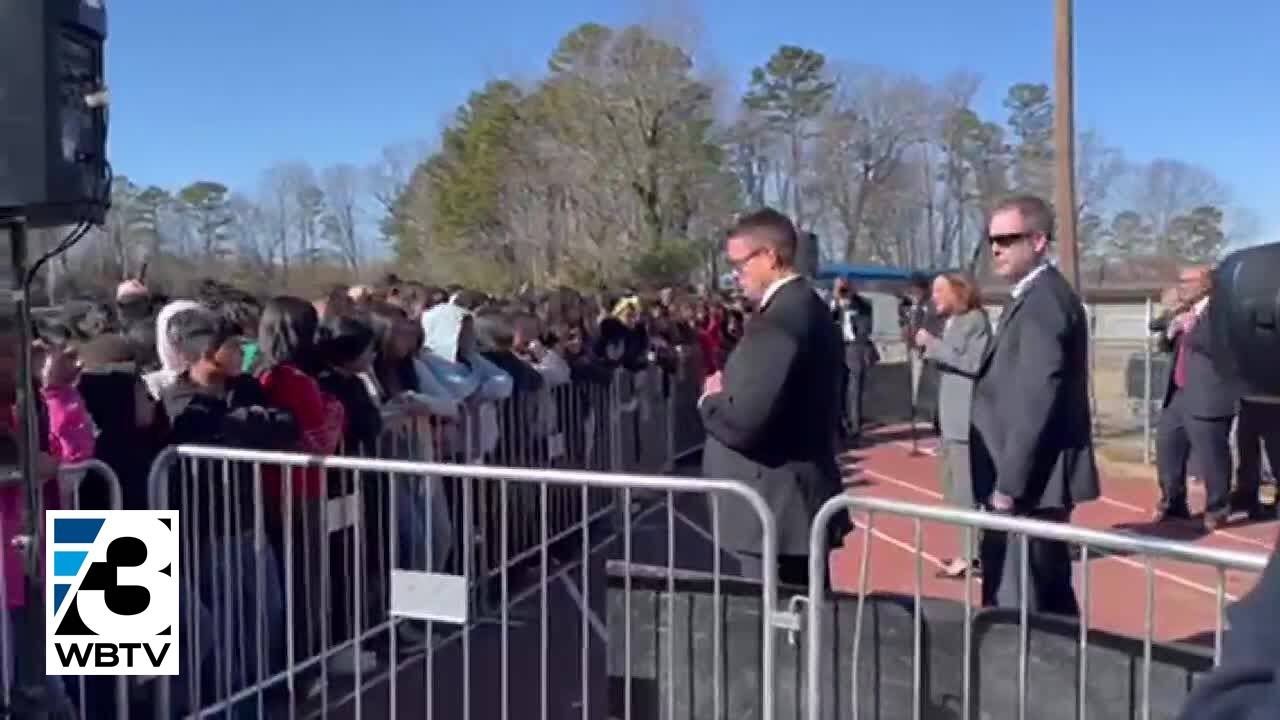 VP Harris Addresses Students At Eastway Middle School