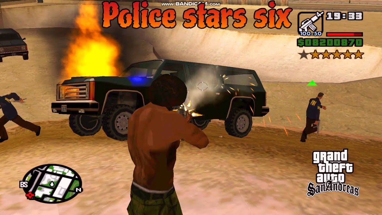 GTA San Andreas | Surviving a 6-Star Police Chase! 🔥#gtasanandreas #usa #policechase 