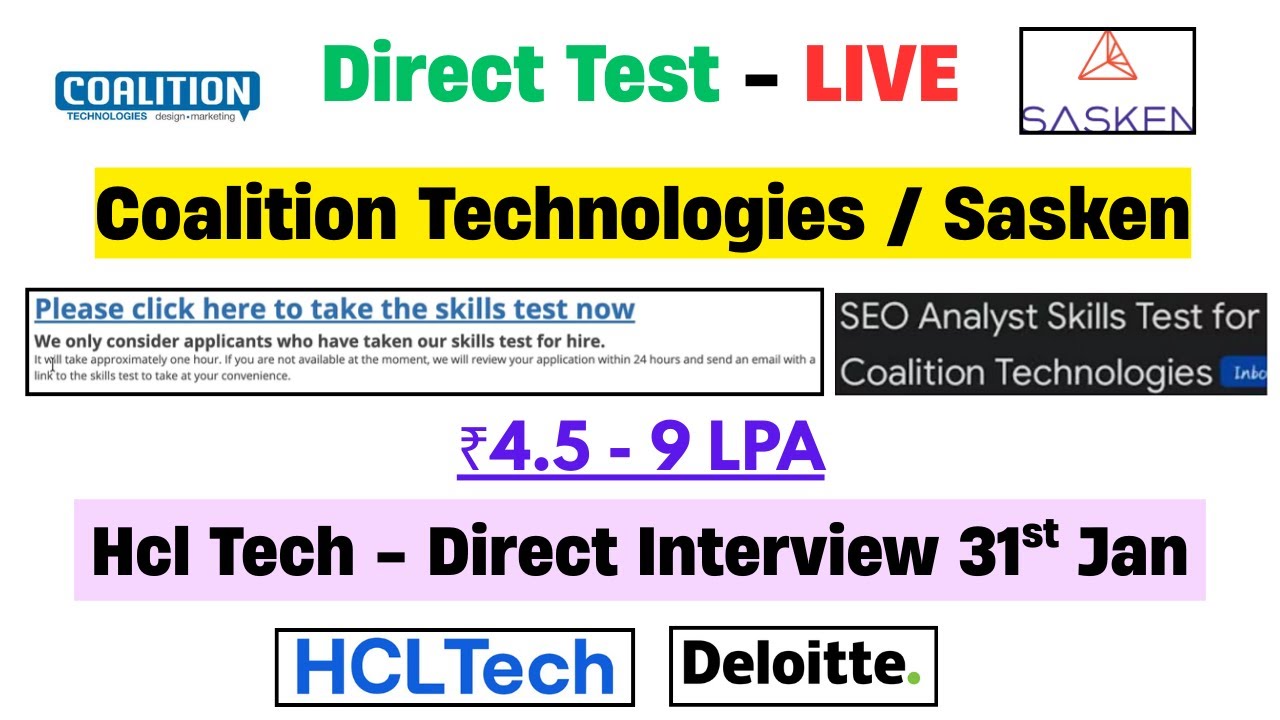 Mass Hiring Freshers | Sasken, Deloitte | Off campus drives | Jobs | B.tech Msc MCA 2024-26