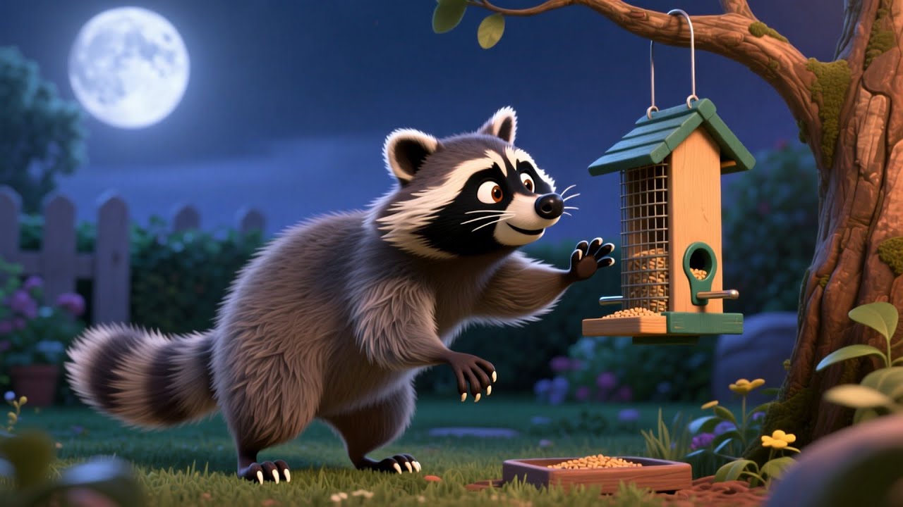 Clever Raccoon in the Backyard 🦝 | Learn Animals for Kids | Fun Outdoor Adventure
