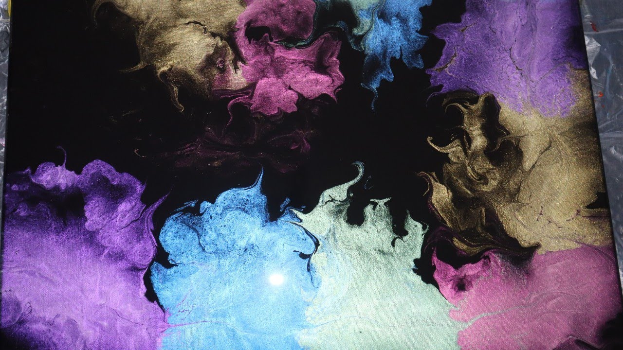 DUTCH POUR WITH GRADIENT PEARL COLORS - AWESOME RESULTS! - FLUID ART