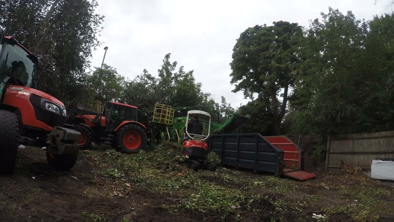 Time lapse of Green waste shredding