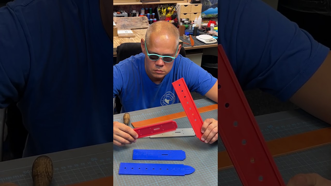 Tools for DIY Leather Belt making - precise positioning of template 