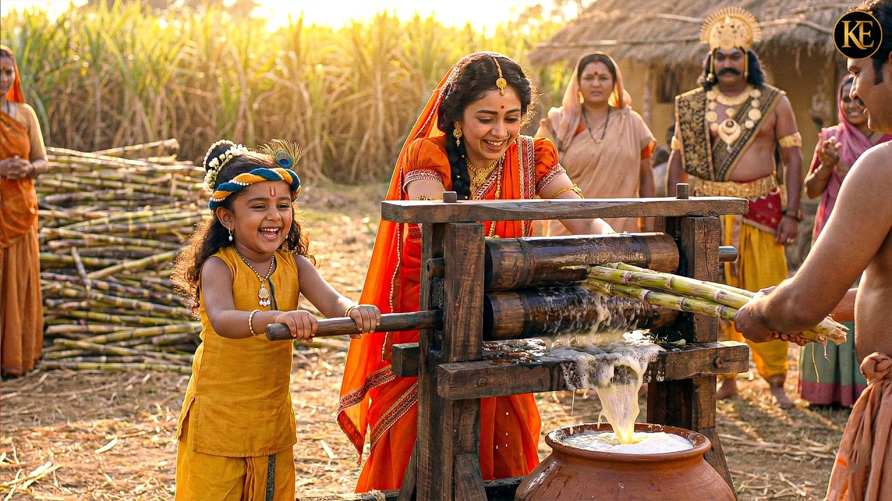 यशोदा मैया ने बाल कान्हा के लिए निकाला गन्ने का रस || यशोमती मईया के नंदलाला || Krishan leela